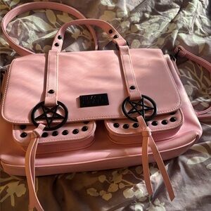 Black Craft Pink Women's Bag with Star Accents